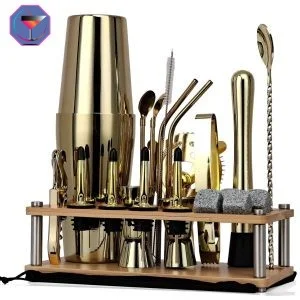 Kit Cocktail Complet Shaker Boston Or