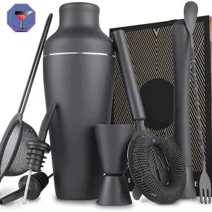 Kit Cocktail Continental Shaker Noir Mat