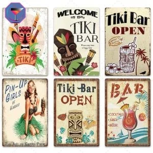 Plaque de Décoration de Bar Tiki