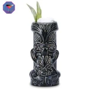 Verre Tiki Noir en Céramique